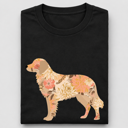 LY Tee Retriever Botanical Print Classic Crew T-Shirt | Unisex | 100% cotton | Regular fit