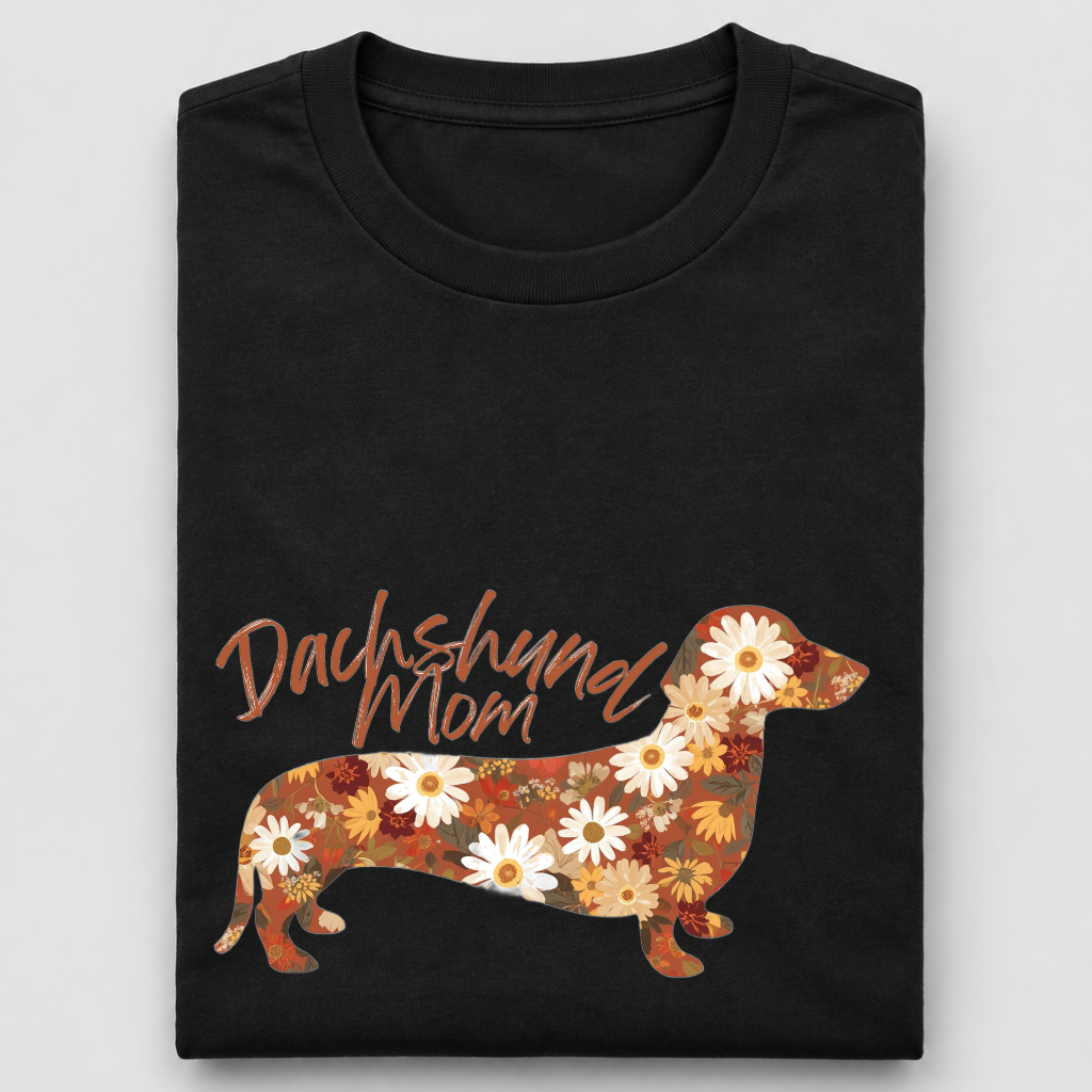 LY Tee Dachshund Mom Print Classic Crew T-Shirt | Unisex | 100% cotton | Regular fit