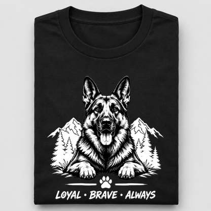 LY Tee GSD Loyal Brave Print Classic Crew T-Shirt | Unisex | 100% cotton | Regular fit