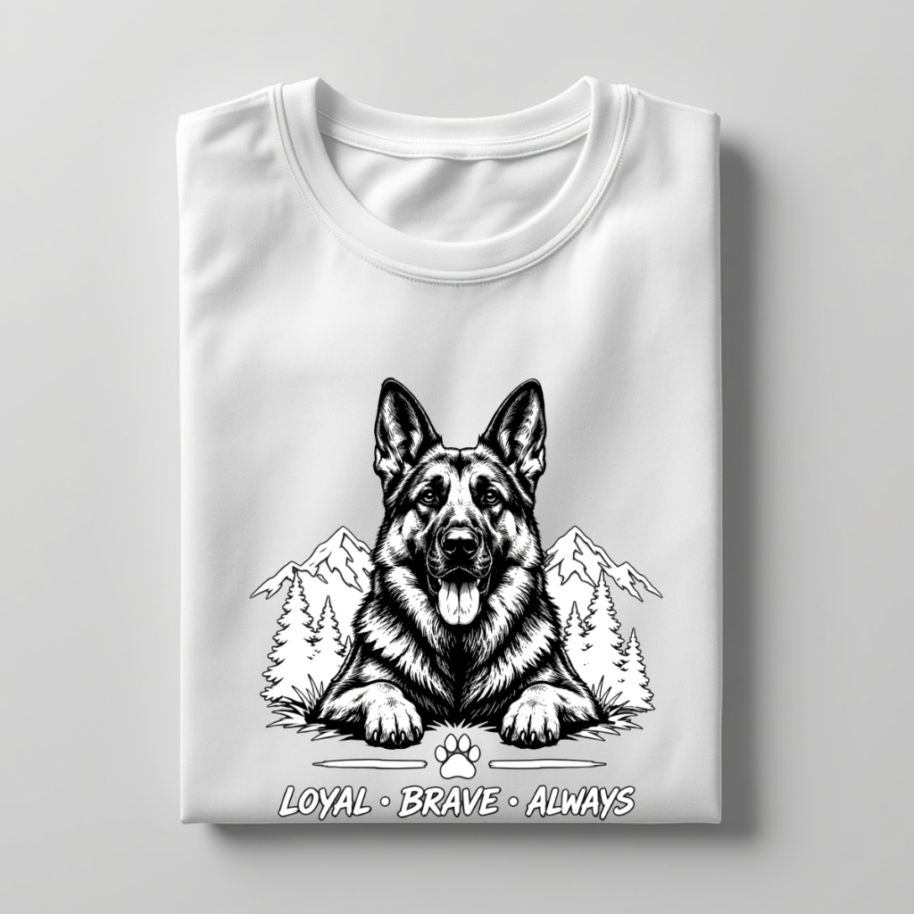 LY Tee GSD Loyal Brave Print Classic Crew T-Shirt | Unisex | 100% cotton | Regular fit
