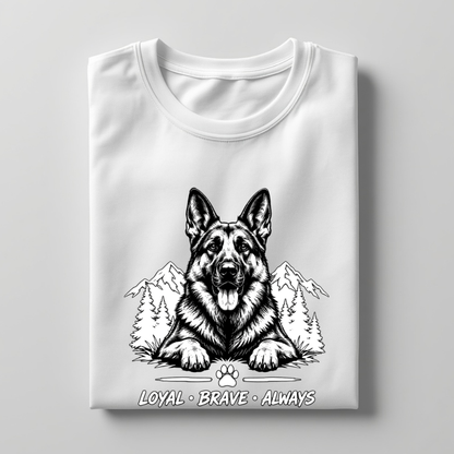 LY Tee GSD Loyal Brave Print Classic Crew T-Shirt | Unisex | 100% cotton | Regular fit