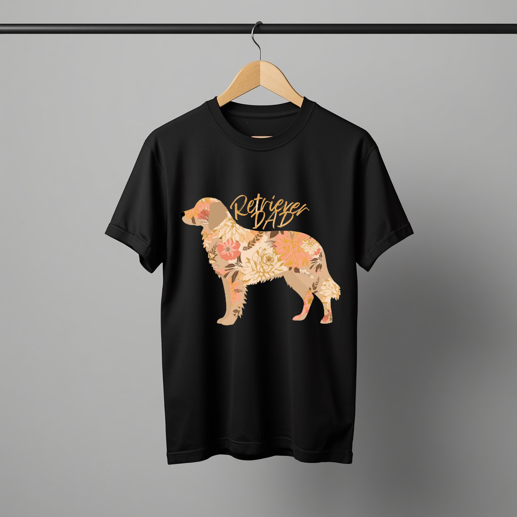 LY Tee Retriever Dad Print Classic Crew T-Shirt | Unisex | 100% cotton | Regular fit