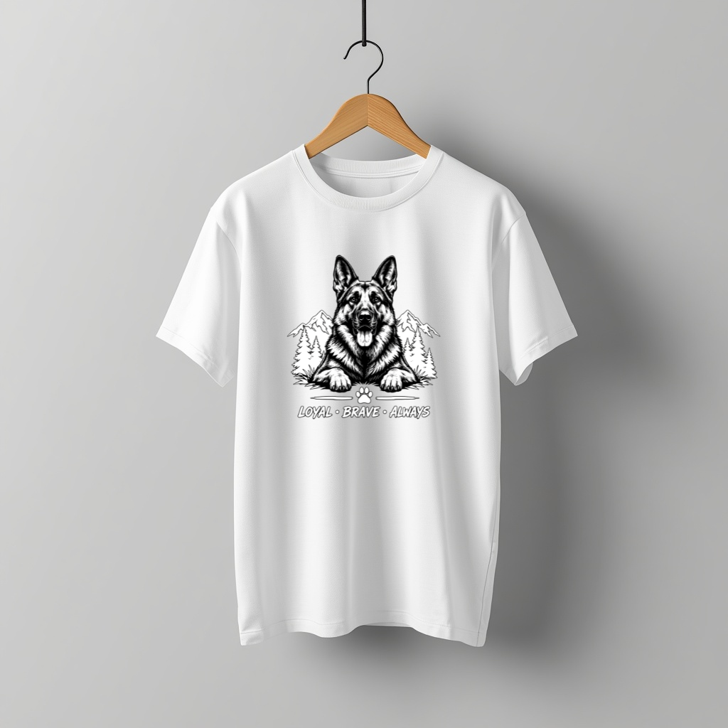 LY Tee GSD Loyal Brave Print Classic Crew T-Shirt | Unisex | 100% cotton | Regular fit