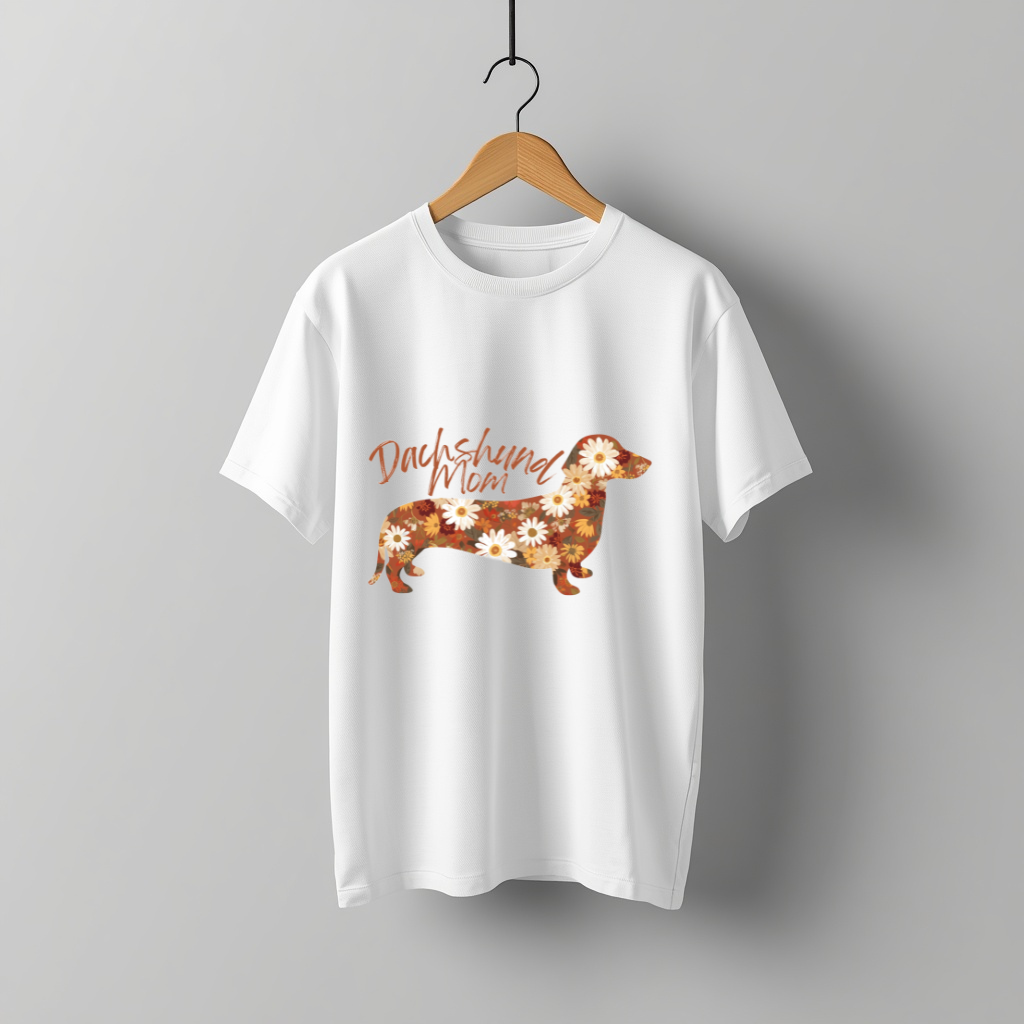 LY Tee Dachshund Mom Print Classic Crew T-Shirt | Unisex | 100% cotton | Regular fit