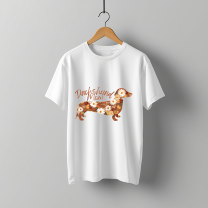 LY Tee Dachshund Mom Print Classic Crew T-Shirt | Unisex | 100% cotton | Regular fit
