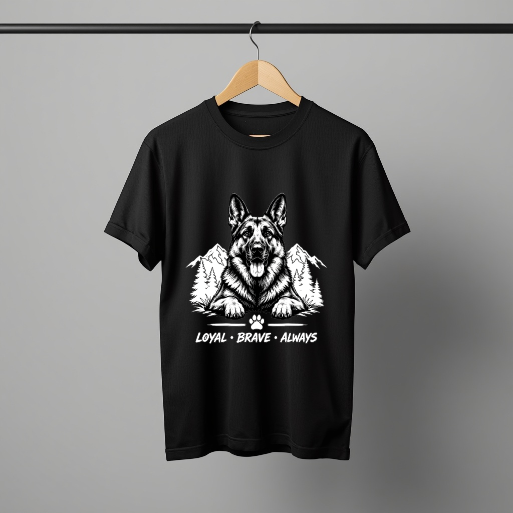 LY Tee GSD Loyal Brave Print Classic Crew T-Shirt | Unisex | 100% cotton | Regular fit