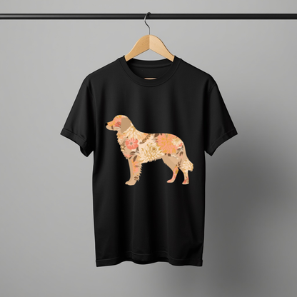 LY Tee Retriever Botanical Print Classic Crew T-Shirt | Unisex | 100% cotton | Regular fit