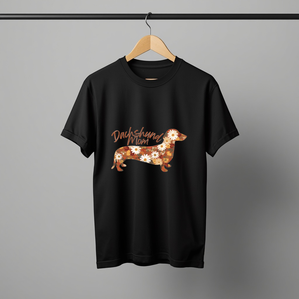 LY Tee Dachshund Mom Print Classic Crew T-Shirt | Unisex | 100% cotton | Regular fit