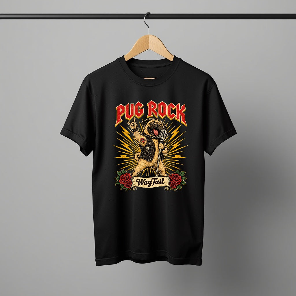 LY Tee Pug Rock Print Unisex Oversized Standard T-Shirt | 100% cotton | Oversized fit