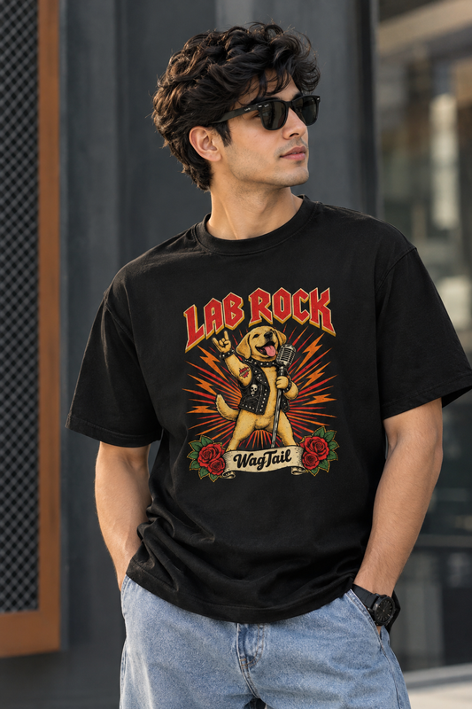 LY Tee Lab Rock Print Unisex Oversized Standard T-Shirt | 100% cotton | Oversized fit
