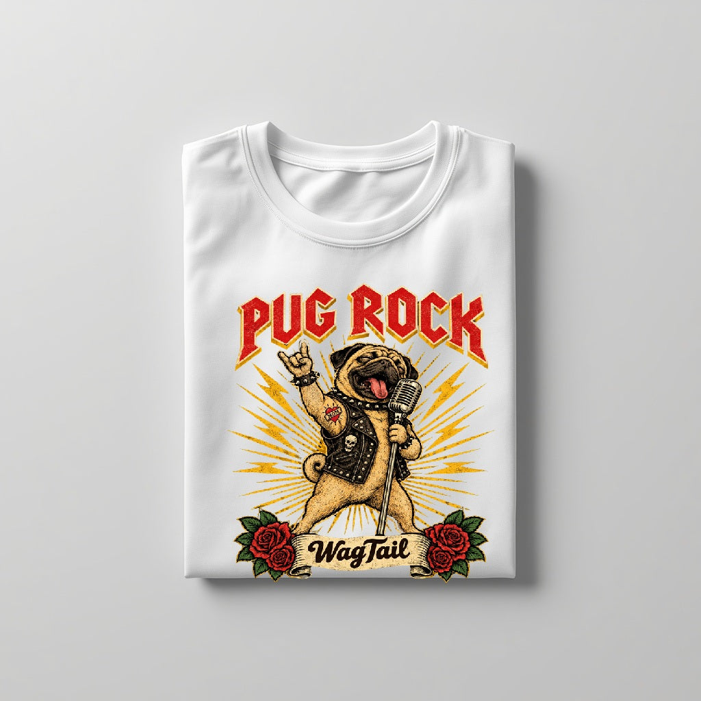 LY Tee Pug Rock Print Unisex Oversized Standard T-Shirt | 100% cotton | Oversized fit